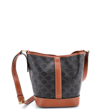 Celine Bucket Bag Triomphe Coated Canvas Small