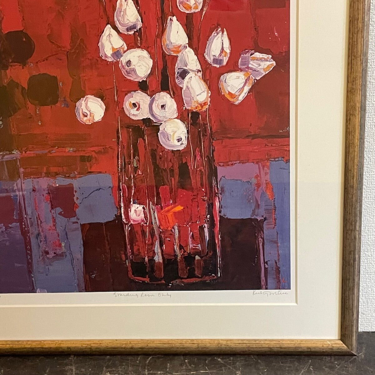 Kirsty Wither Signed Original Lithograph Print Framed "Still Life Flower"