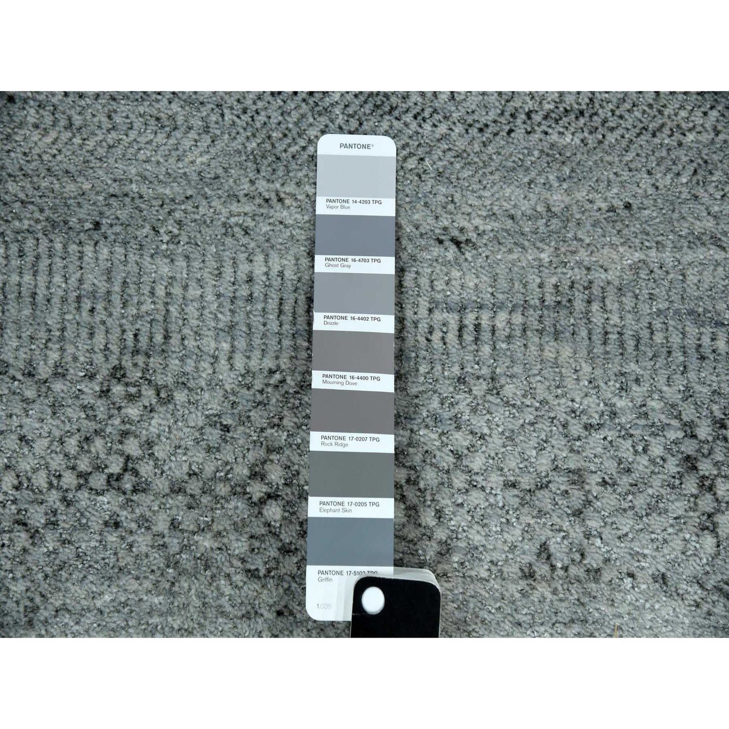 8'X10' Ash Gray Wool And Silk Hand Knotted Grass Design Oriental Rug