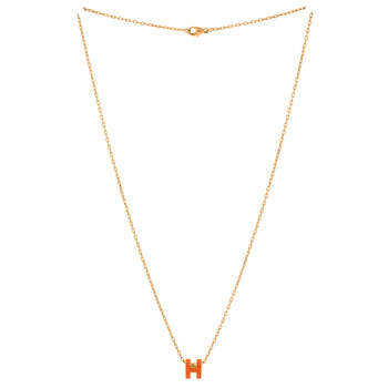 Hermes Pop H Pendant Chain Necklace Metal And Enamel Mini