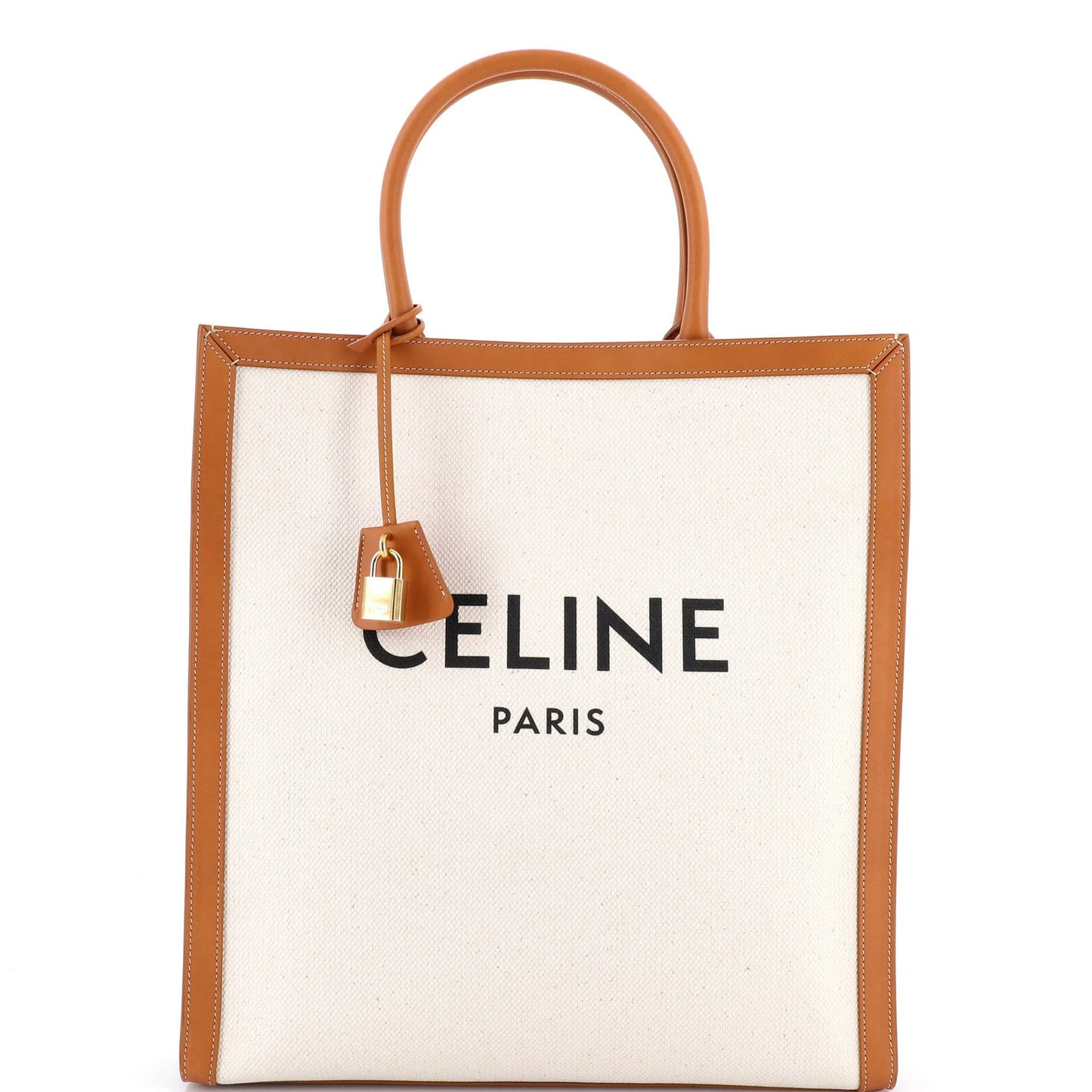 Celine Vertical Cabas Tote Canvas With Leather Large