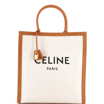Celine Vertical Cabas Tote Canvas With Leather Large