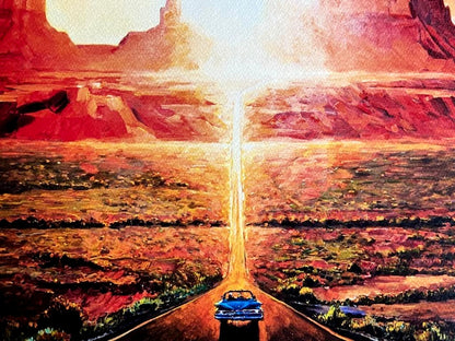 Bob Dylan Lithograph "Sunset In Monument Valley" Signed Op Numbered By Hand