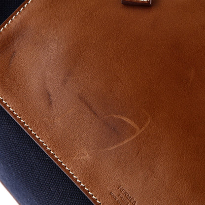 Hermes Odyssee Terre Duffle Bag Canvas With Leather