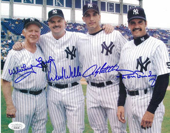 Whitey Ford/David Wells/Andy Pettite/Guidry Autographed 8X10 Photo Yankees Jsa