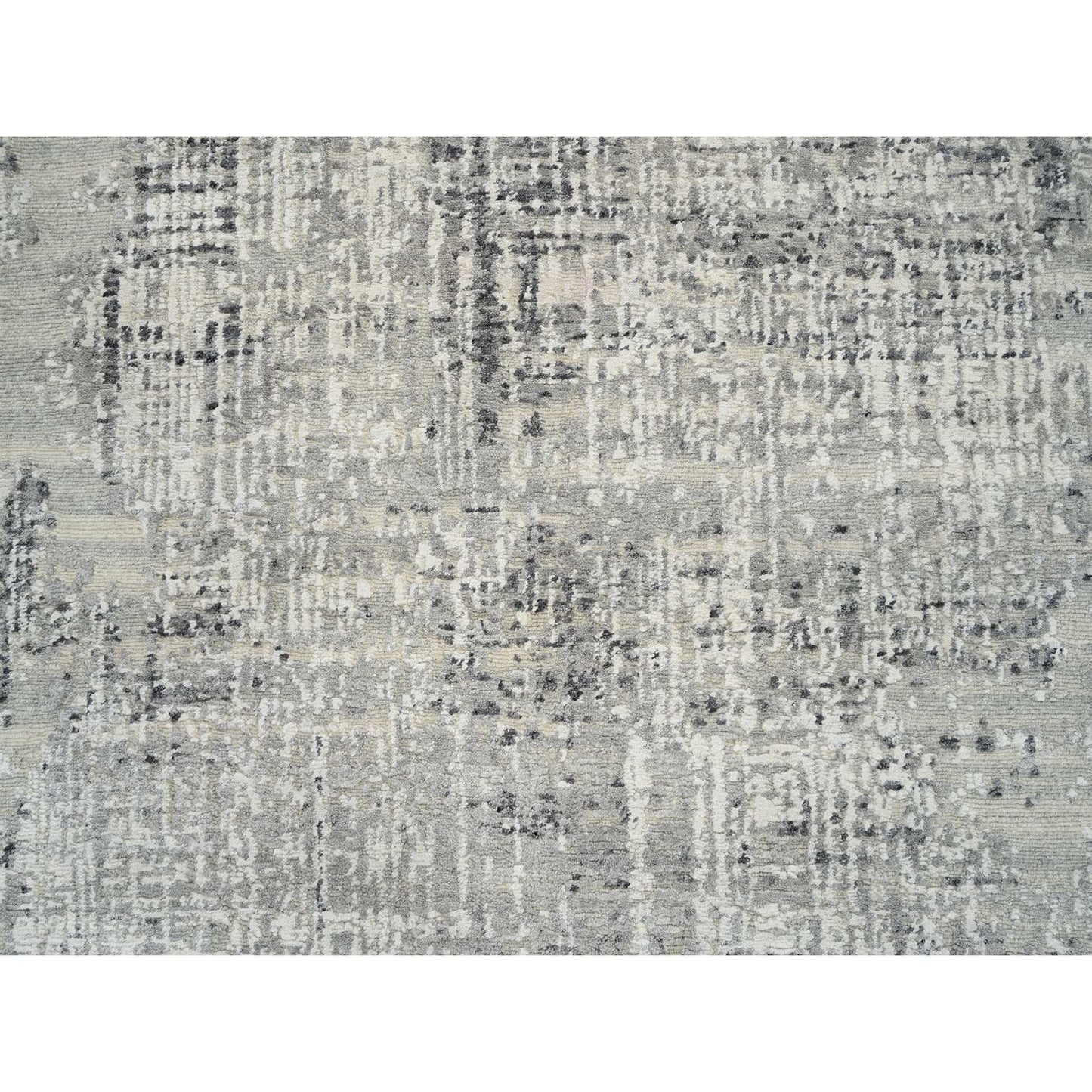 6'X11'10" Gray Wool Hand Knotted Modern Design Gallery Size Runner Rug