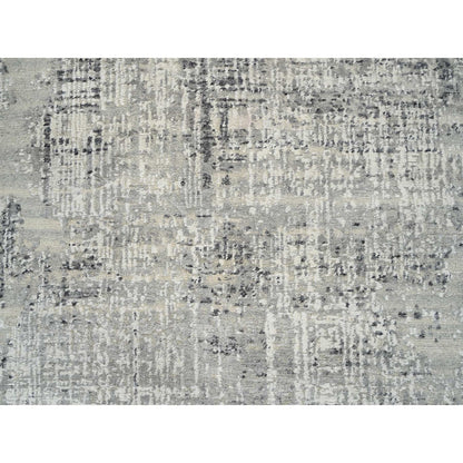 6'X11'10" Gray Wool Hand Knotted Modern Design Gallery Size Runner Rug
