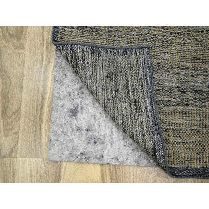 2'6"X8' Brown & Black Oxidized Grass Design Wool Hand Knotted Runner Rug