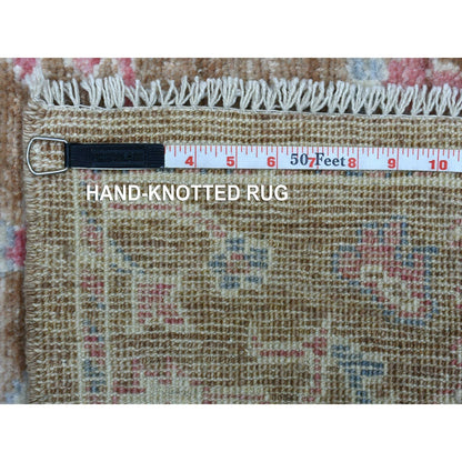 3'1"X5' Brown Hand Knotted Afghan Angora Oushak Organic Wool Oriental Rug