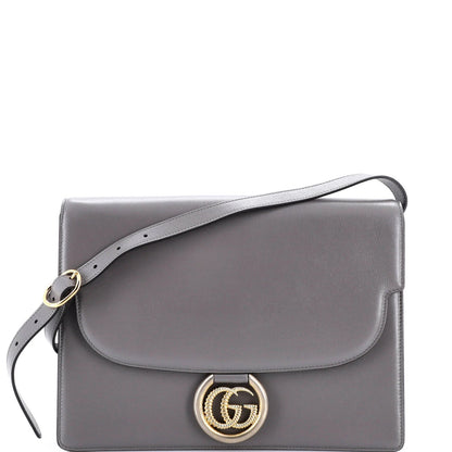 Gucci Gg Ring Shoulder Bag Leather Medium