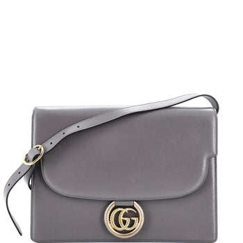 Gucci Gg Ring Shoulder Bag Leather Medium