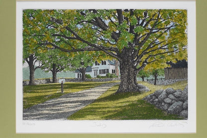 Carol Collette Original Hand-Colored Etching Print "July" Signed Framed Usa