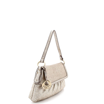 Fendi Chef Flap Bag Metallic Leather Small