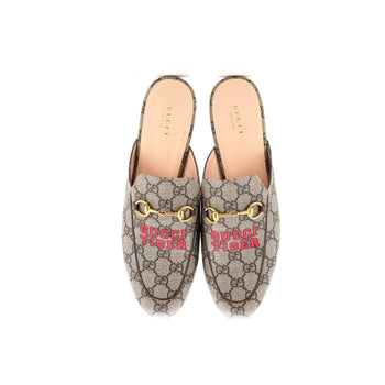 Gucci Women'S Princetown Mules Printed Gg Coated Canvas