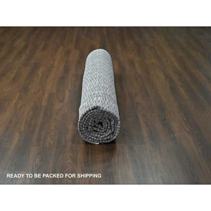 12'2"X15' White Wool And Silk Hand Loomed Modern Oversized Oriental Rug