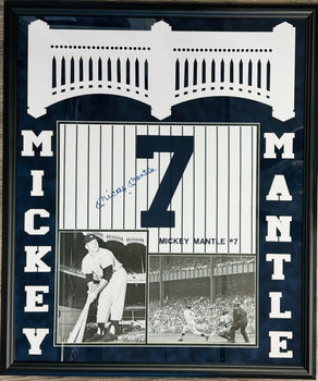 Mickey Mantle Autographed N.Y. Yankees Jersey Swatch Framed (Beckett&Jsa)