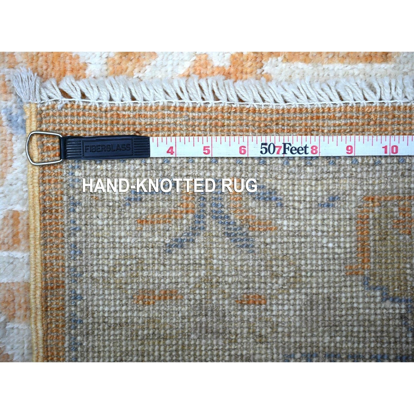 3'1"X4'9" Orange Oushak Cypress Willow Tree Design Wool Hand Knotted Rug