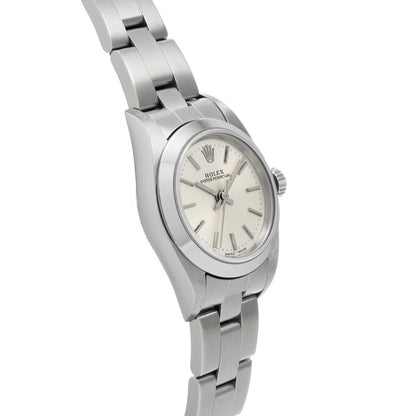Rolex Oyster Perpetual 76080 Silver Case Size 2424Mm Ladies Used Watch #31184