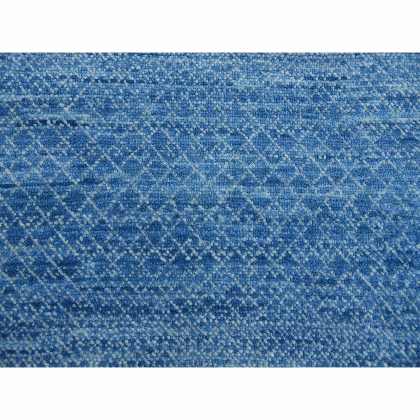 10'X14'4" Blue Pure Wool Hand Knotted Modern Chiaroscuro Collection Rug