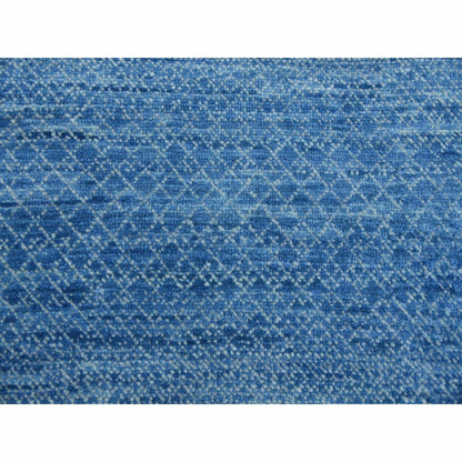 10'X14'4" Blue Pure Wool Hand Knotted Modern Chiaroscuro Collection Rug