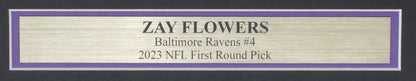 Zay Flowers Signed 16X20 Photo Baltimore Ravens Framed Beckett 186171