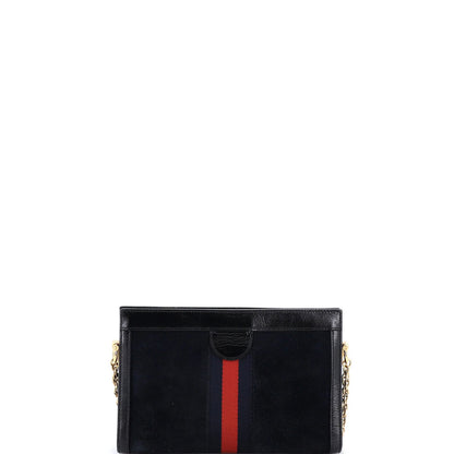 Gucci Ophidia Chain Shoulder Bag Embroidered Suede Small
