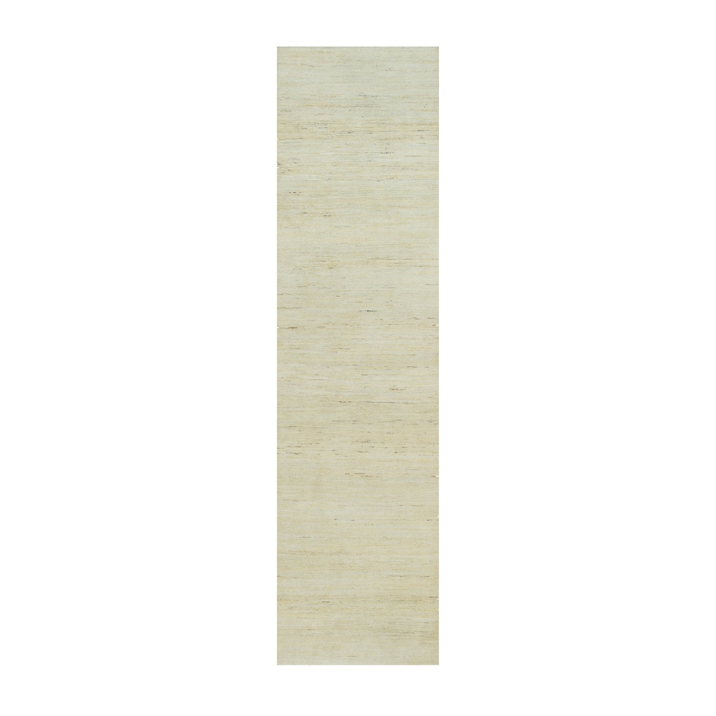 2'6"X10' Ballet White Lori Buft Plain Design Wool Hand Knotted Runner Rug