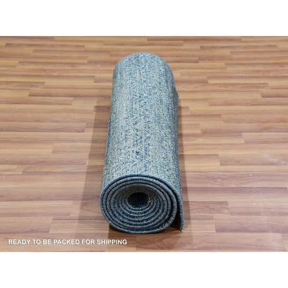 2'6"X12' Green Hand Knotted Kohinoor Herrita Runner Oriental Rug