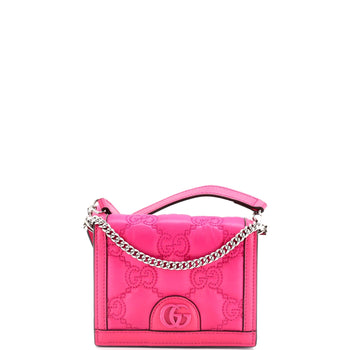 Gucci Gg Marmont Flap Messenger Bag Gg Matelasse Nylon With Leather Mini