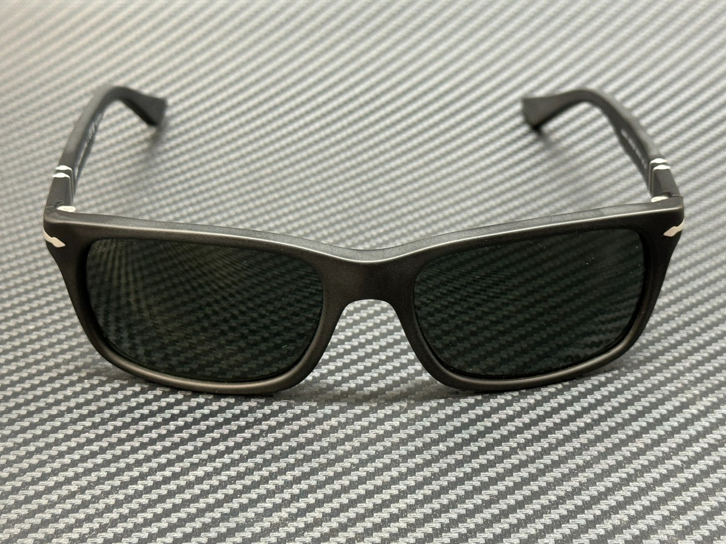 PERSOL PO3048S 900058 Matte Black Rectangle Polarized Men's 58 mm Sunglasses