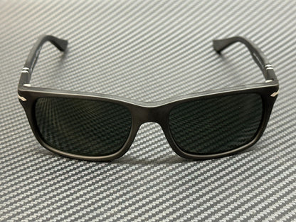 PERSOL PO3048S 900058 Matte Black Rectangle Polarized Men's 58 mm Sunglasses