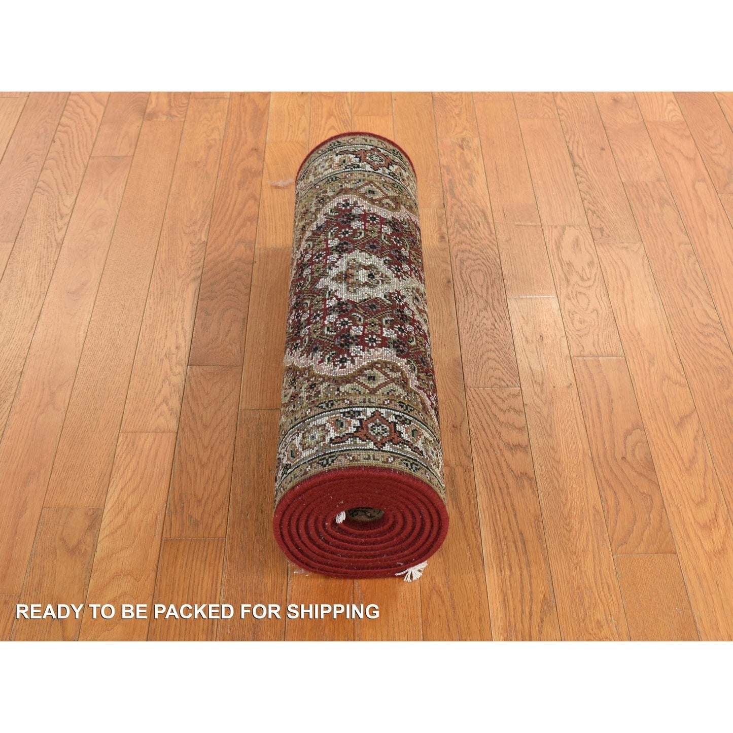 2'7"X12' Red Tebraz Mahi Hand Knotted 100% Wool Runner Rug