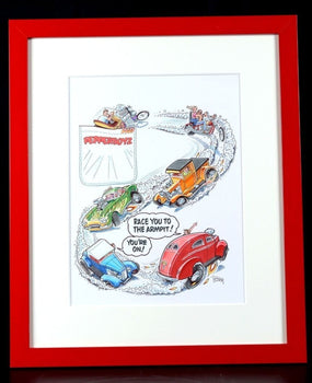 George Trosley Original Pen Drawing Pepperboys Signed Usa Framed Artwork