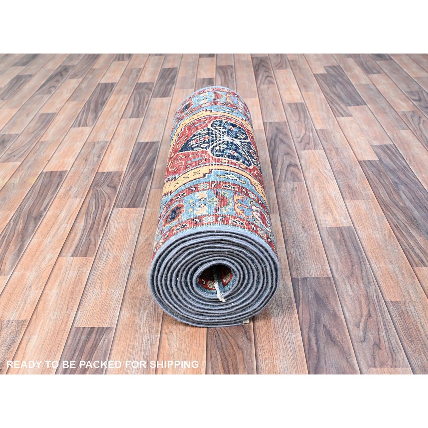 2'9"X17'5" Fire Engine Red Peshawar Seerape Heris Runner Oriental Rug