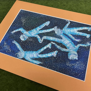 Andrea Holzinger Original Painting Signed Framed - Astronaut 2014