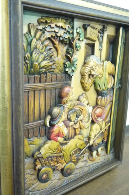 Anri Wood Carving Wall Plaque Franz Von Defregger Relief Italy Handcrafted