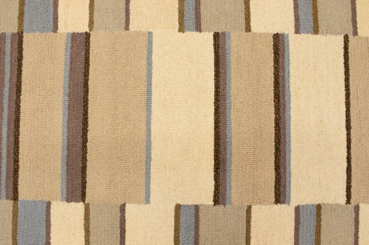 Hand-Tufted Multicolored Stripes Rug Modern Wool