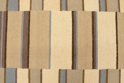 Hand-Tufted Multicolored Stripes Rug Modern Wool