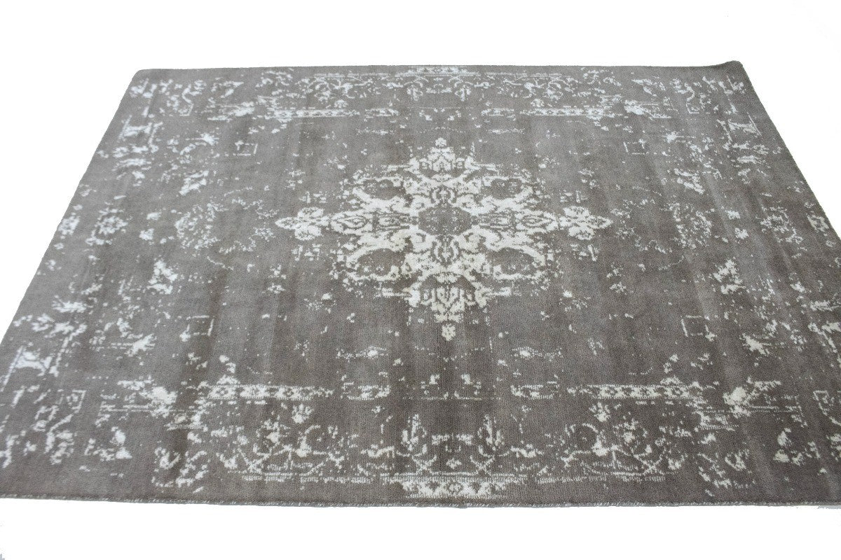 Modern Distressed Hand Knotted Carpet Home Area Rug 6x8 ft