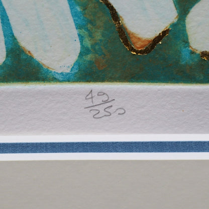 Mark Spain "Daisy Chain" Embossed Etching Hand Signed Ltd Ed 49/250 Framed Art