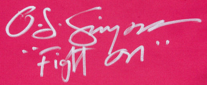 Oj Simpson "Fight On" Autographed Usc Trojans Custom Red Jersey (Jsa)