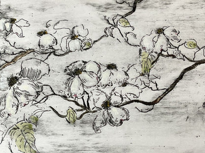 Joanne Isaac Original Etching "Dogwood Blossoms" 1980S Limited Edition Signed