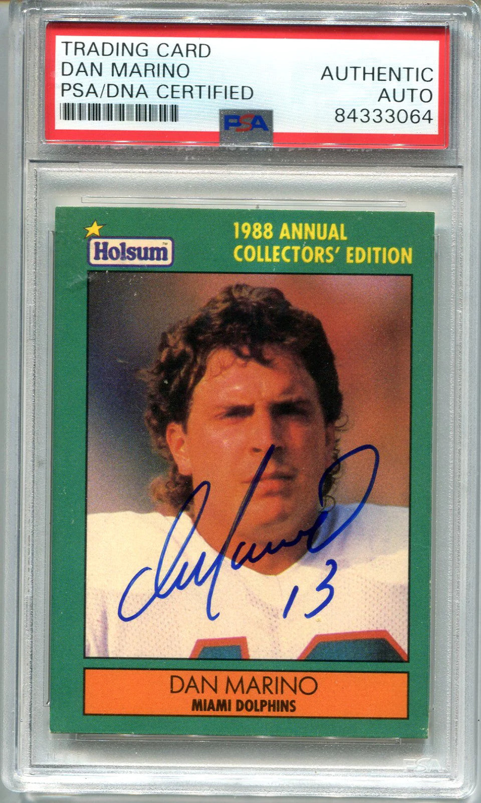 Dan Marino 1998 Holsum #5 (Psa Authentic) Card