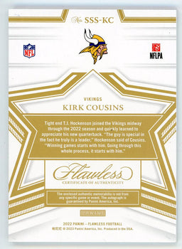 Kirk Cousins 2022 Panini Autographed Patch Relic #Sss-Kc