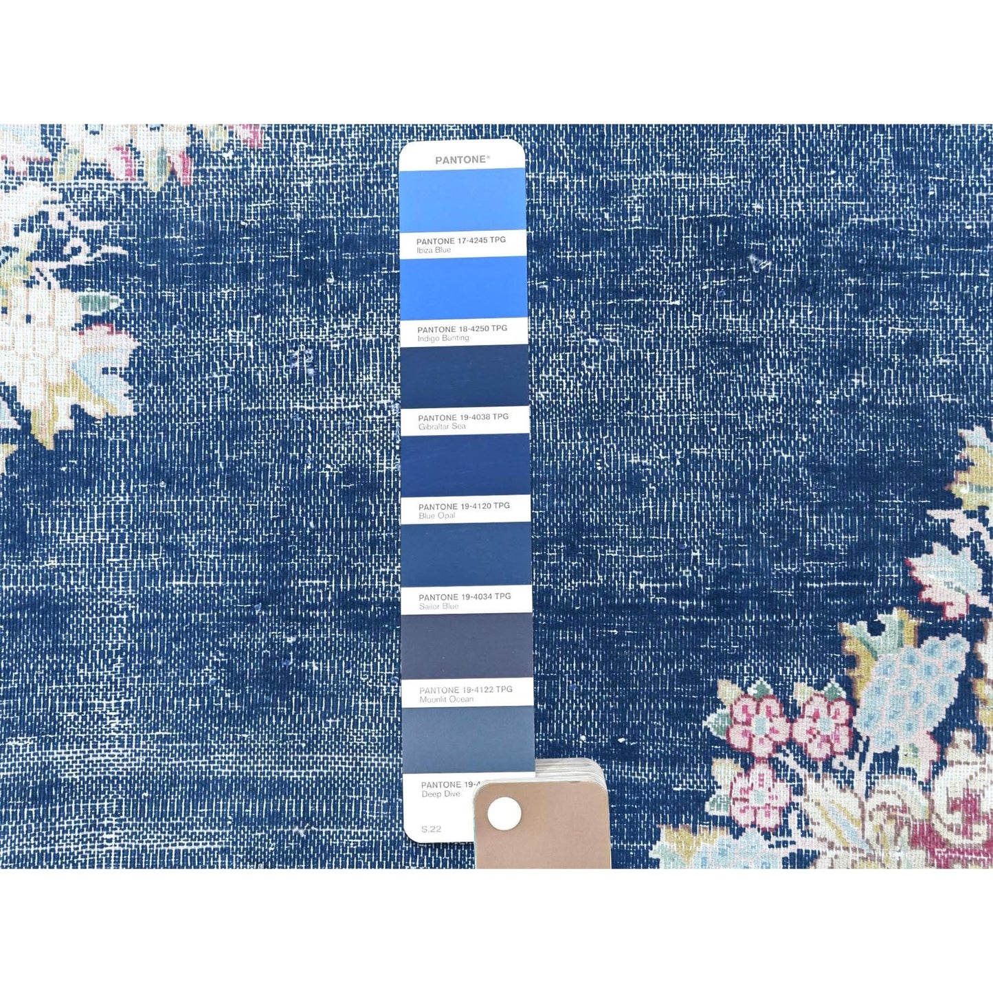 8'6"X11'2" Worn Wool, Hand Knotted, Blue, Vintage Farsian Karman, Rug