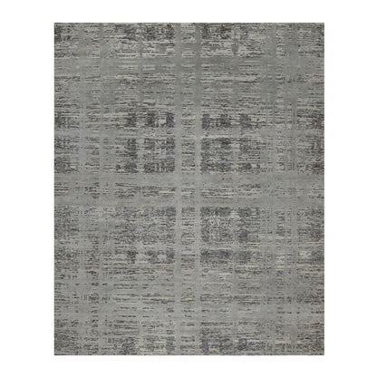 8'1"X10' Nevada Gray Modern Design Undyed Natural Wool Hand Knotted Rug