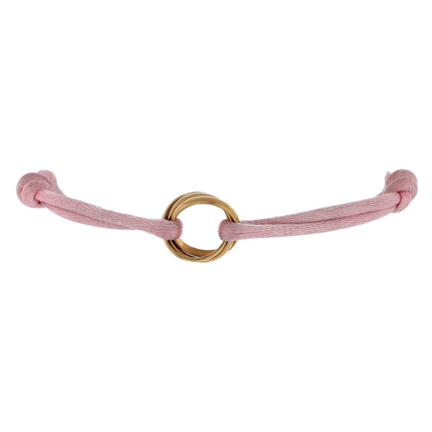 Cartier Trinity On Cord Bracelet Silk Cord With 18K Yellow Gold