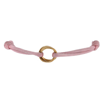 Cartier Trinity On Cord Bracelet Silk Cord With 18K Yellow Gold