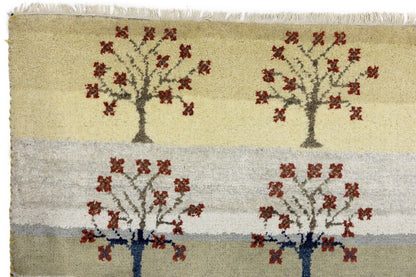 Multicolored Pictorial Tribal Rug Indo-Gabbeh