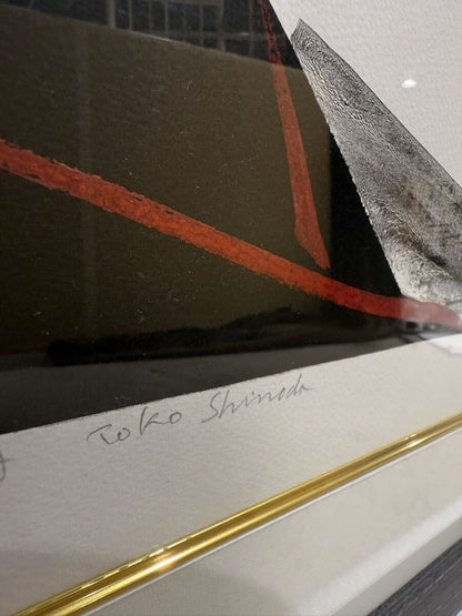 ED30 Framed Lithograph Wind Sea By Autographed Shinoda Toko